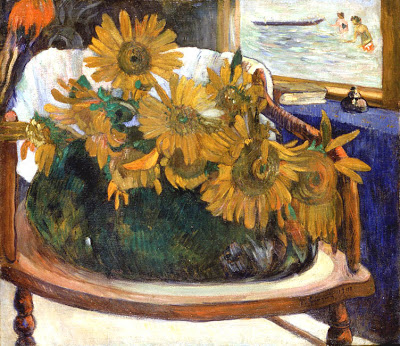 Flowers in Art. Sunflowers on An Armchair, 1901, Paul Gauguin